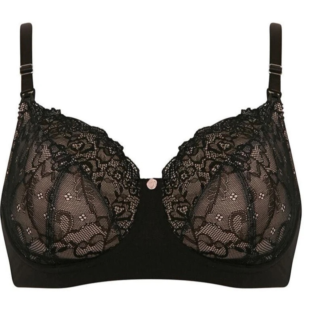 Hotmilk Temptation Nursing Bra Black sz 32L Full coverage Underwire no Padding